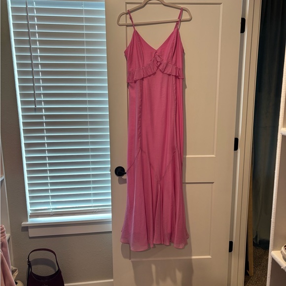 Steve Madden Pink Maxi Dress with Ruffle Detail - Picture 1 of 4